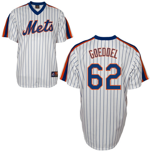 Erik Goeddel #62 MLB Jersey-New York Mets Men's Authentic Home Cooperstown White Baseball Jersey